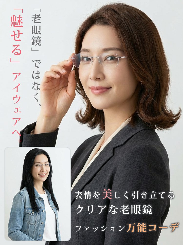 調光＆自動焦点調整チタン老眼鏡