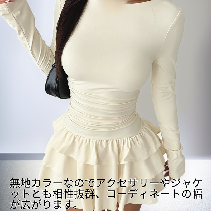 秋冬シンプルスリムドレス ビジネスシーン対応