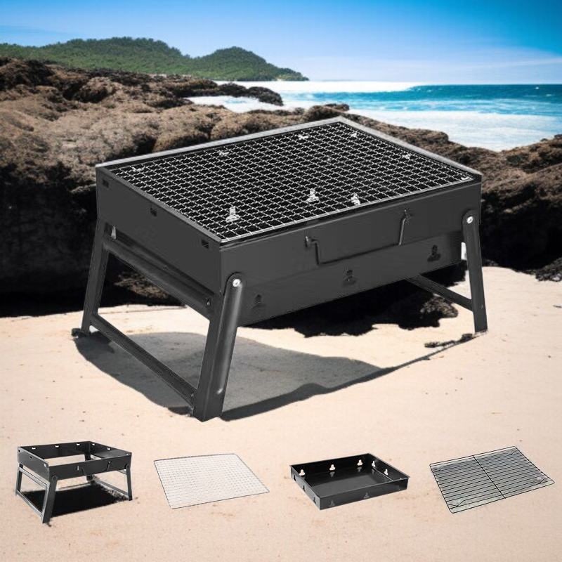 아웃도어 휴대용 바베큐 그릴 숯 서랍형 그릴 접이식 휴대용 그릴