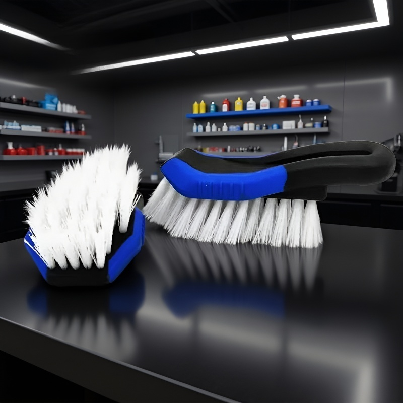 Car Mat and Tire Cleaning Brush - Detailed Cleaning Tool for Carpets, Wheels, and Motorcycles
