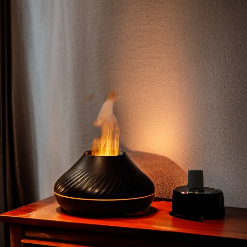 1個携帯用炎加湿器、アロマエッセンシャルオイルディフューザー、ミニ空気加湿器