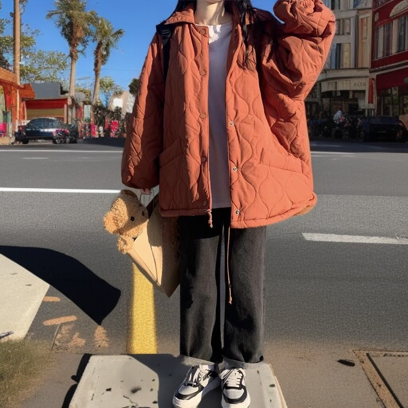 中长款女棉服外套