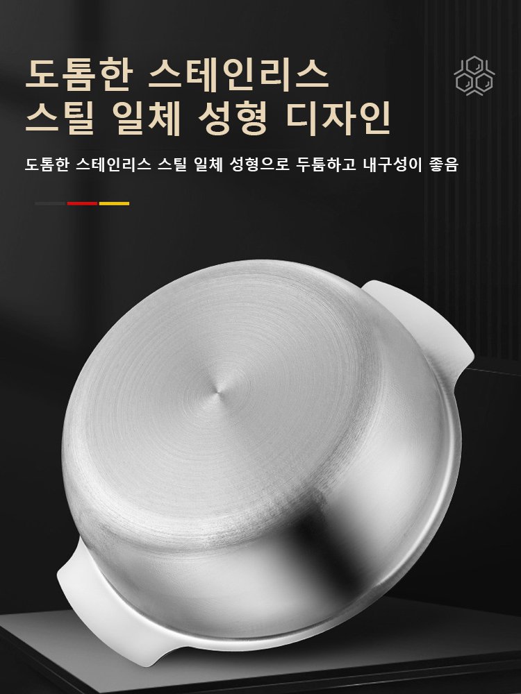 양쪽 귀가 달린 벌집 모양의 논스틱 팬