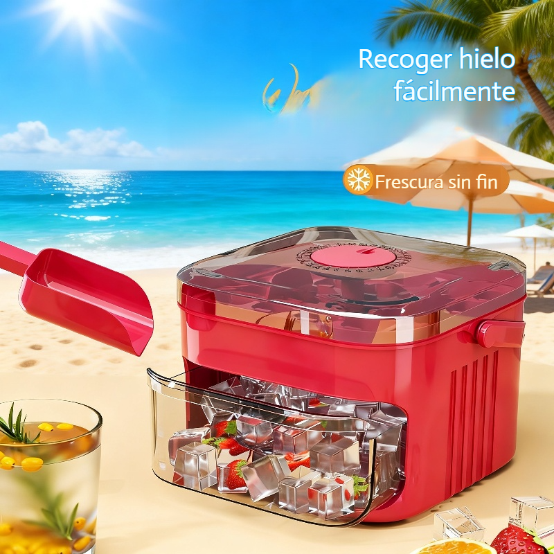Cubetera de hielo con botón de presión, fácil de usar