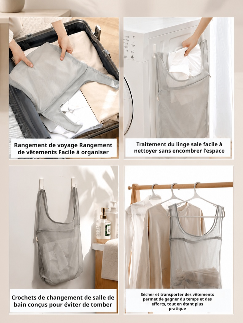 Sac de lavage multifonction anti-déformation avec filet de rangement