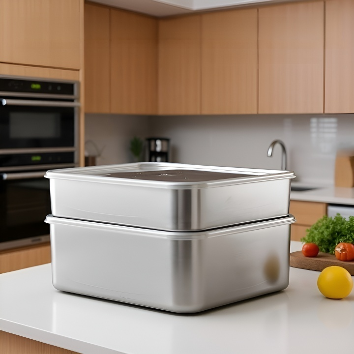 食品グレードのステンレススチール製密閉食品保存ボックス