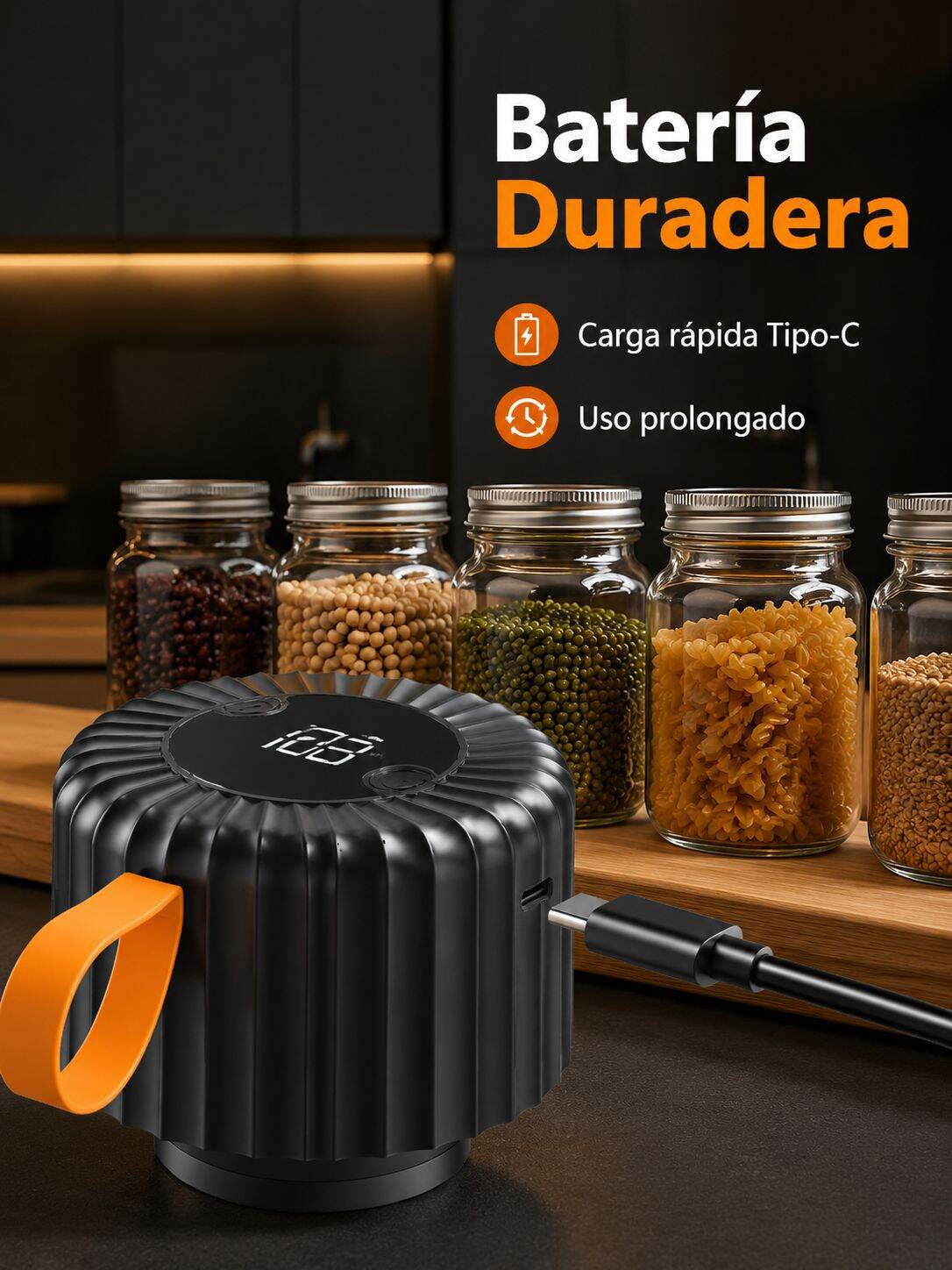 Envasadora eléctrica sellando frutas frescas