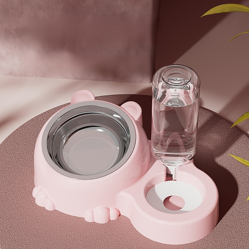 Double Bowl Pet Water and Food Bowl for Cats and Dogs