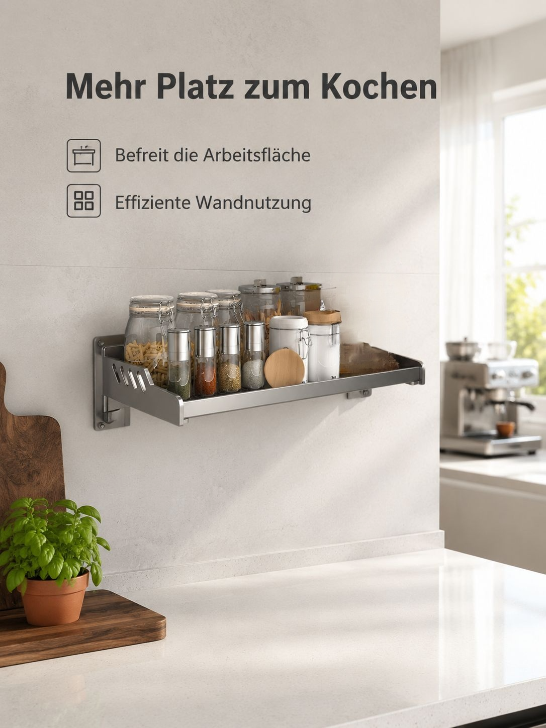 Hängendes Küchenregal für Gewürze – Bohrenfreie Montage