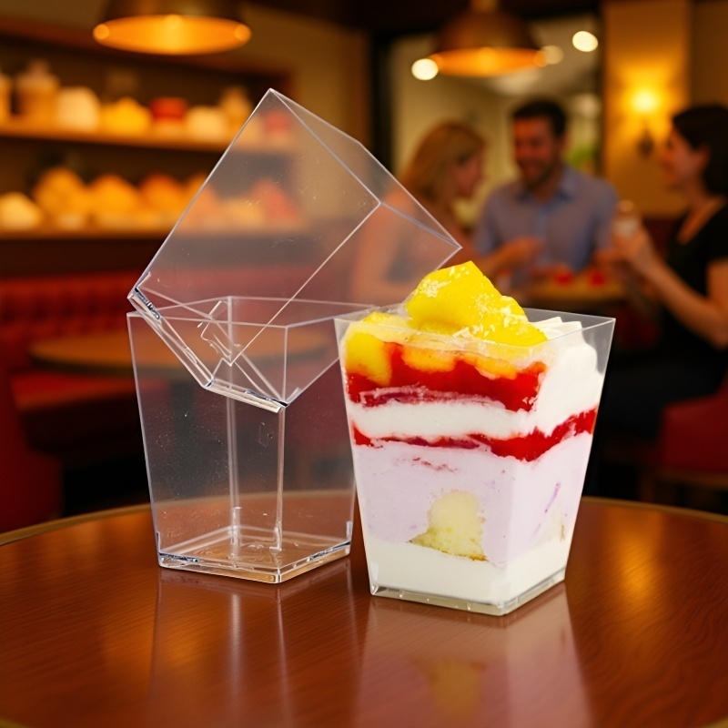علبة حلوى شفافة مع ملعقة للمناسبات
