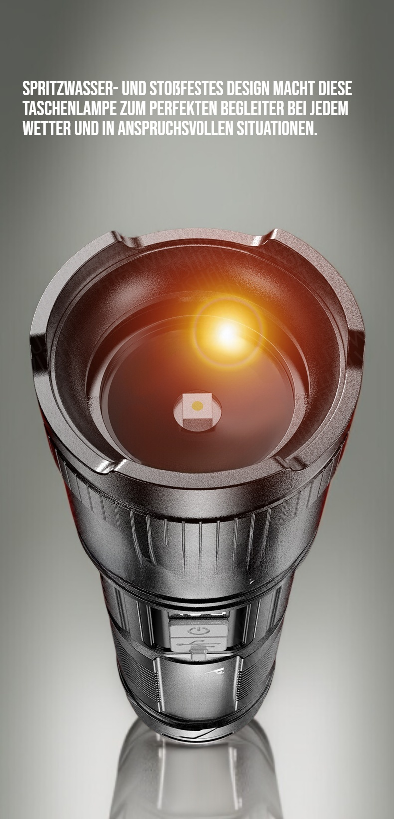 Robuste LED-Taschenlampe für Outdoor-Aktivitäten