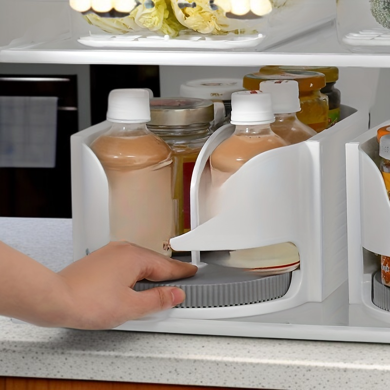 Household Rotating Organizer with Safety Pad for Seasoning, Beverage, and Beer