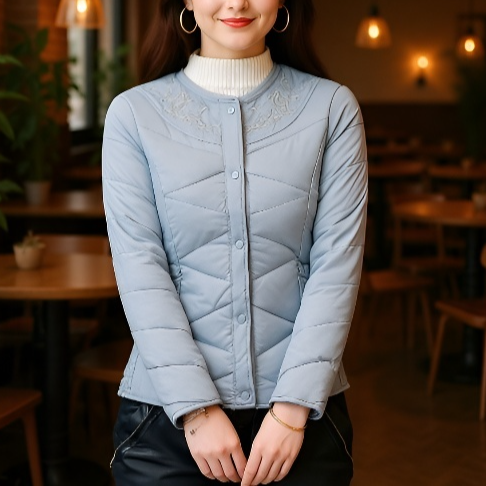 두껍게 패딩 여성 숏 슬림핏 코트 안감 빅 사이즈 워머 라이트 패딩 엄마옷 가을 겨울 신상