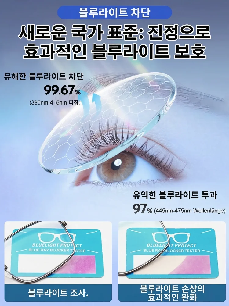 자동 초점 광감 변색 블루라이트 차단 노안 안경