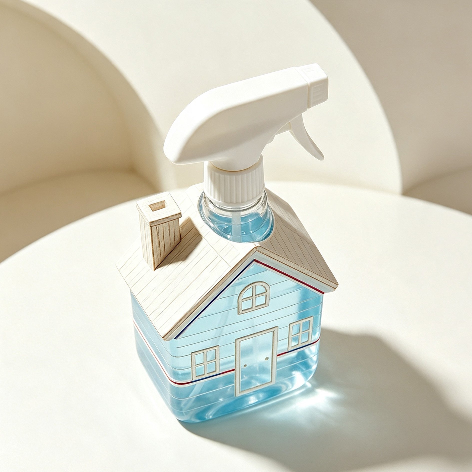 House-shaped spray bottle