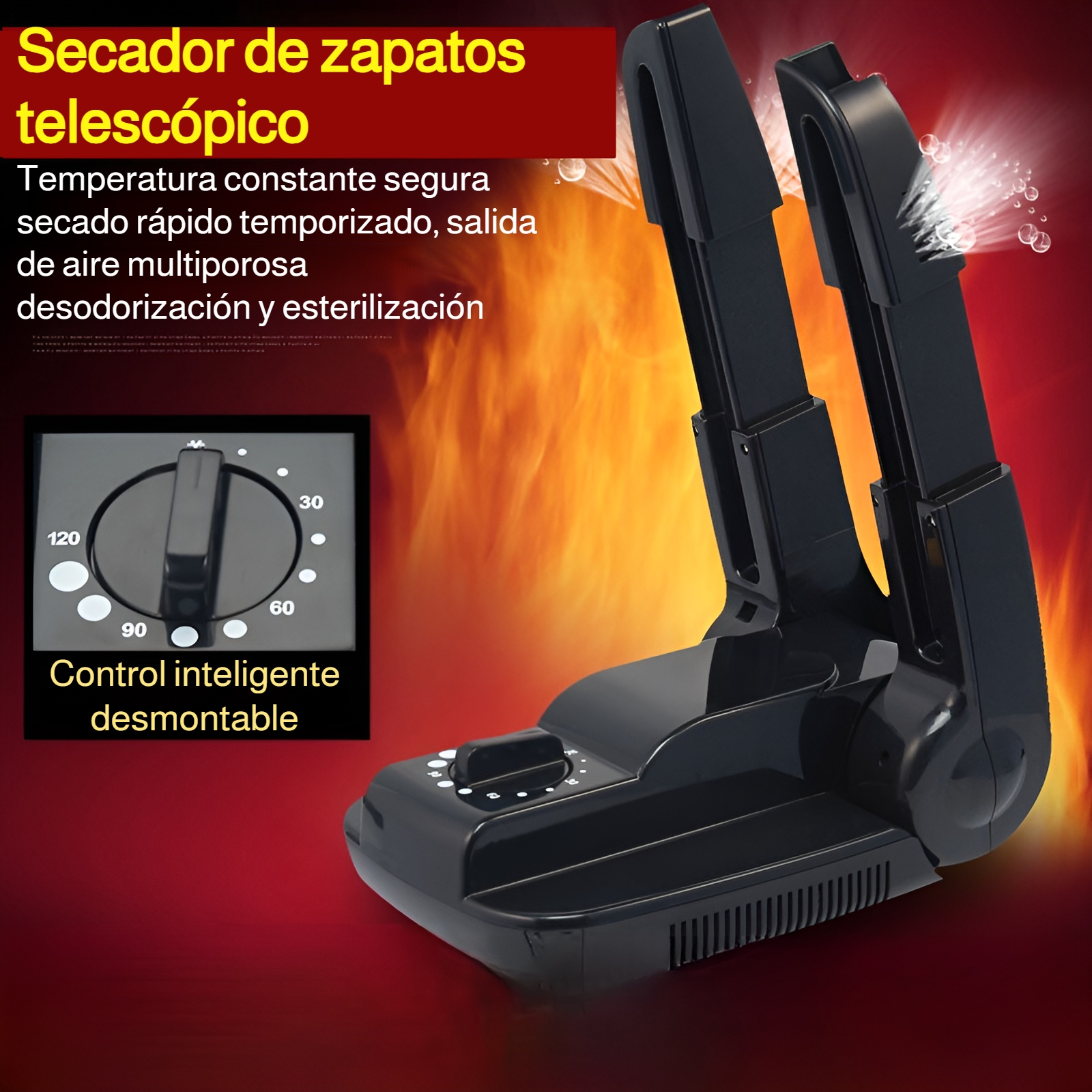 Secador de zapatos inteligente, calienta y seca los zapatos, alivia la picazón y desodoriza, secador