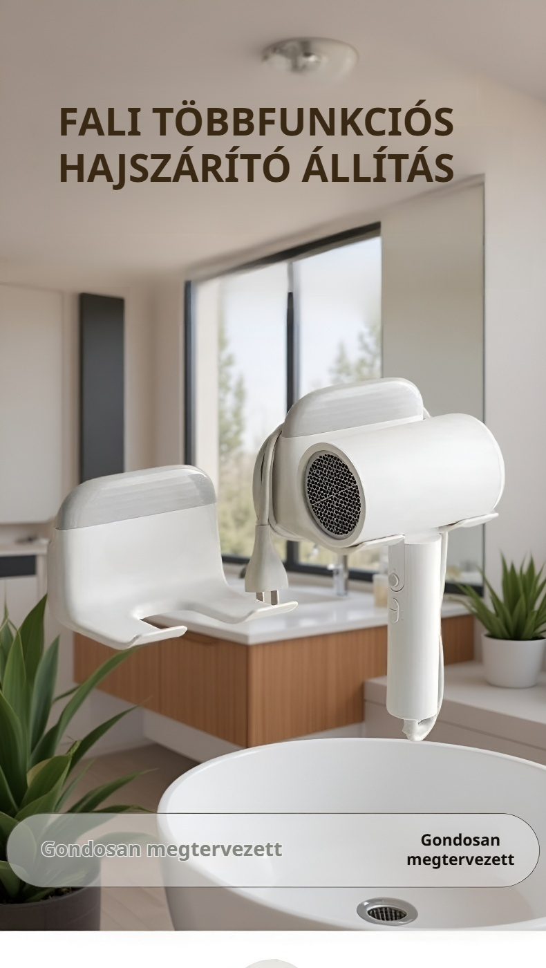 Modern hajszárító tartó állvány fürdőszobába