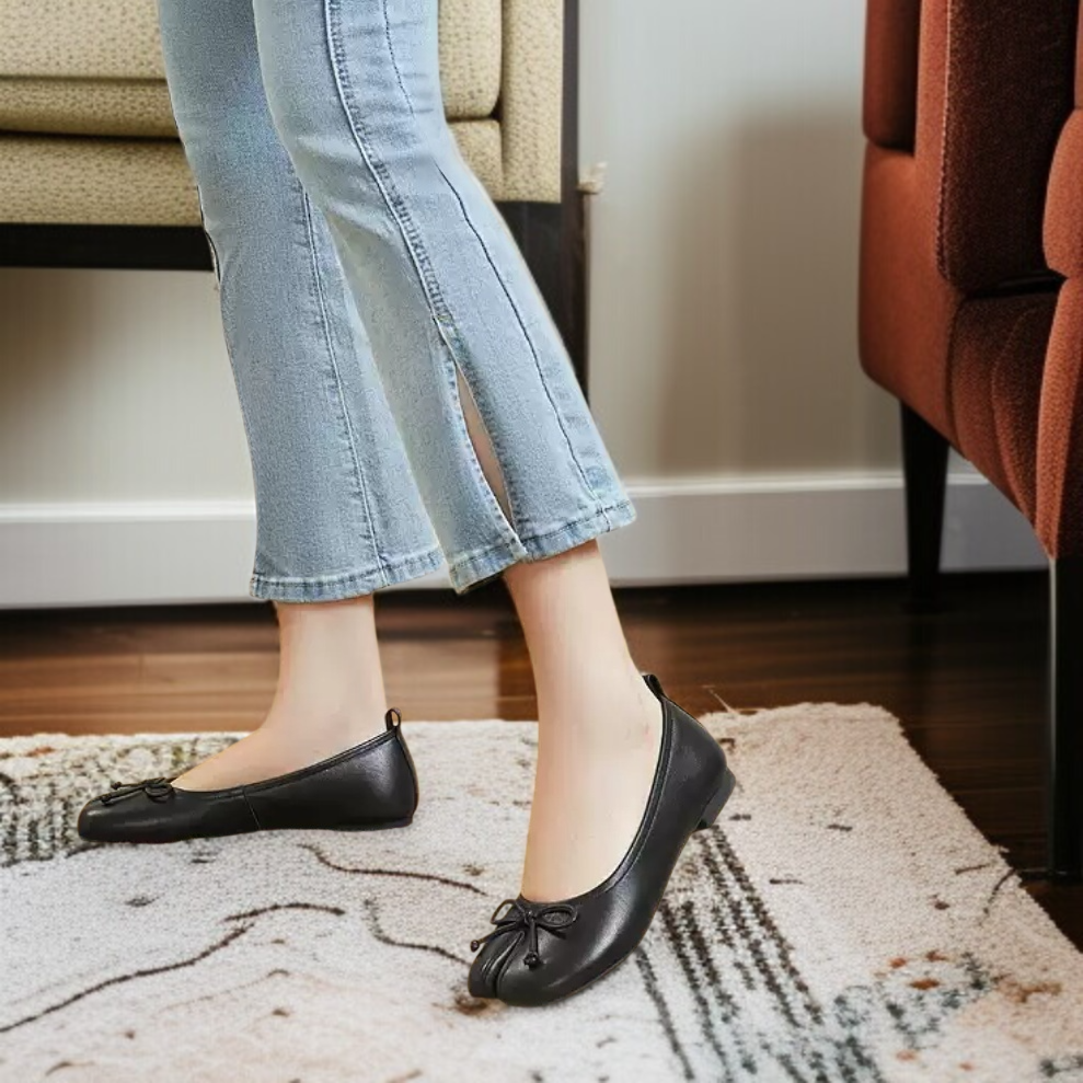 레드 단화 여 플랫 컴포트화 여성 구두 리본 발가락 봄가을 여름 단화