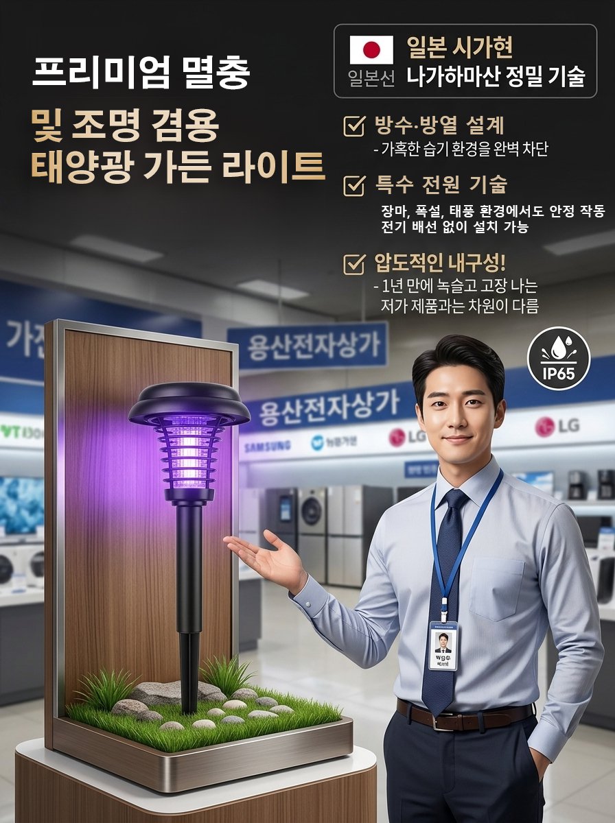 해충 퇴치 겸용 태양광 잔디 조명등