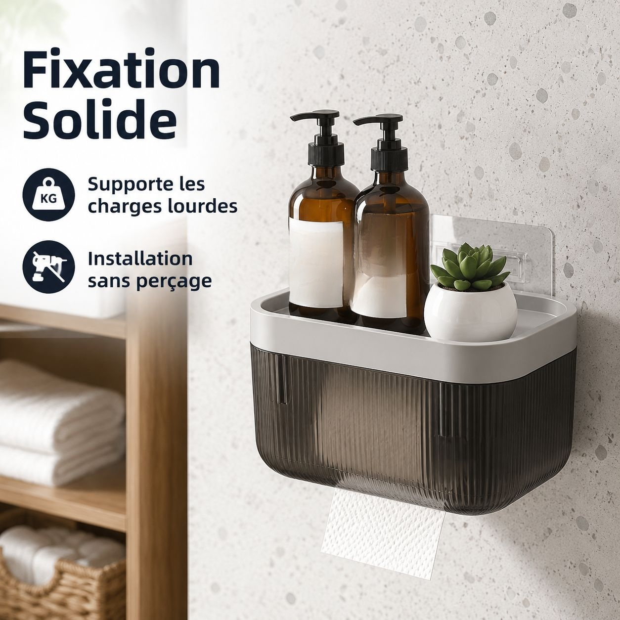Boîte à Mouchoirs Multifonction pour Salle de Bain