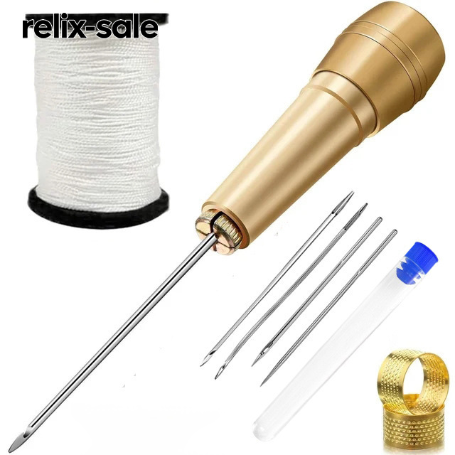 ชุดสว่านทองแดงพร้อมหัวและด้ามจับแบบเปลี่ยนได้สำหรับการเจาะ สว่าน และการซ่อมแซมพื้นรองเท้า