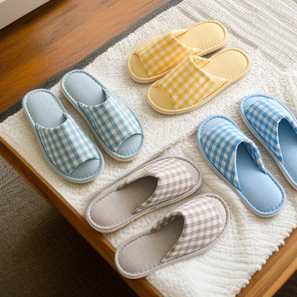 รองเท้าแตะใส่ในบ้านผ้าฝ้ายกันเสียง เบสิคคอตตอน (สำหรับผู้หญิง/ผู้ชาย ไซส์ใหญ่)