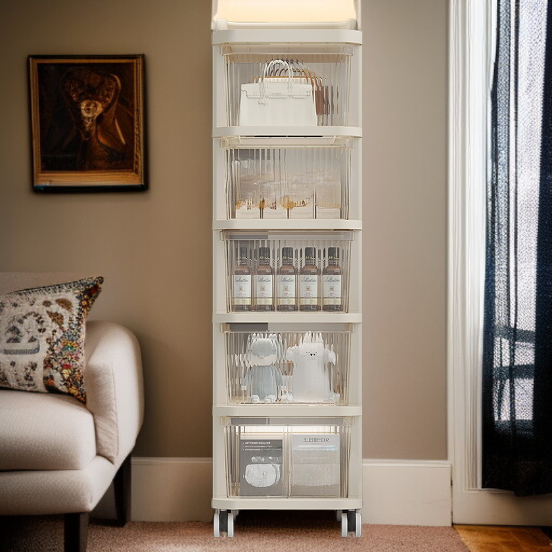 Estante de almacenamiento de cocina y baño de varias capas, carrito móvil