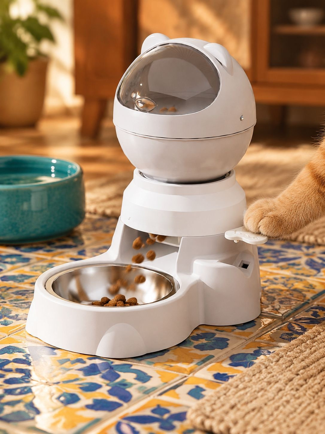 Comedero automático presionable e interactivo para perros y gatos