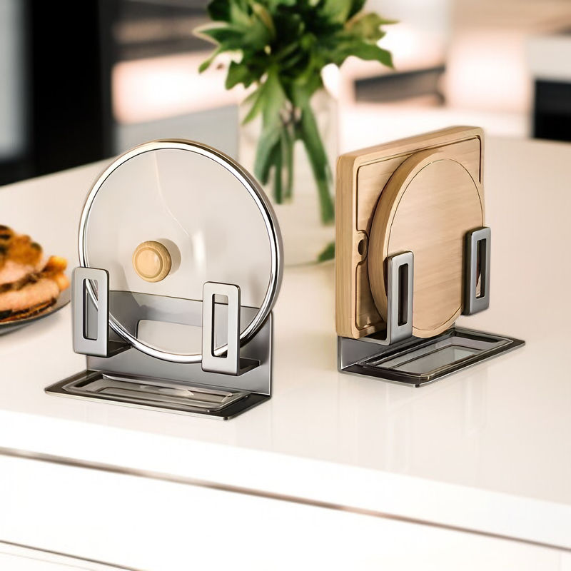 Wall-mounted pot lid rack