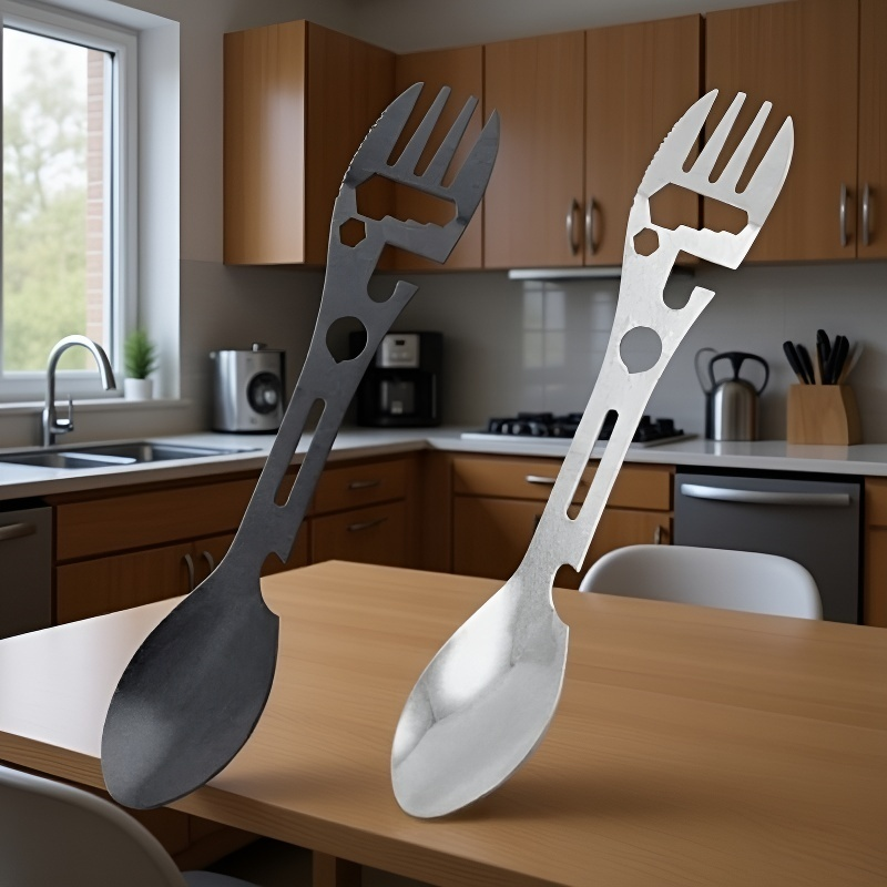 Überlebensgabel und -löffel 10-in-1 Multifunktions-Flaschenöffner für Outdoor-Camping