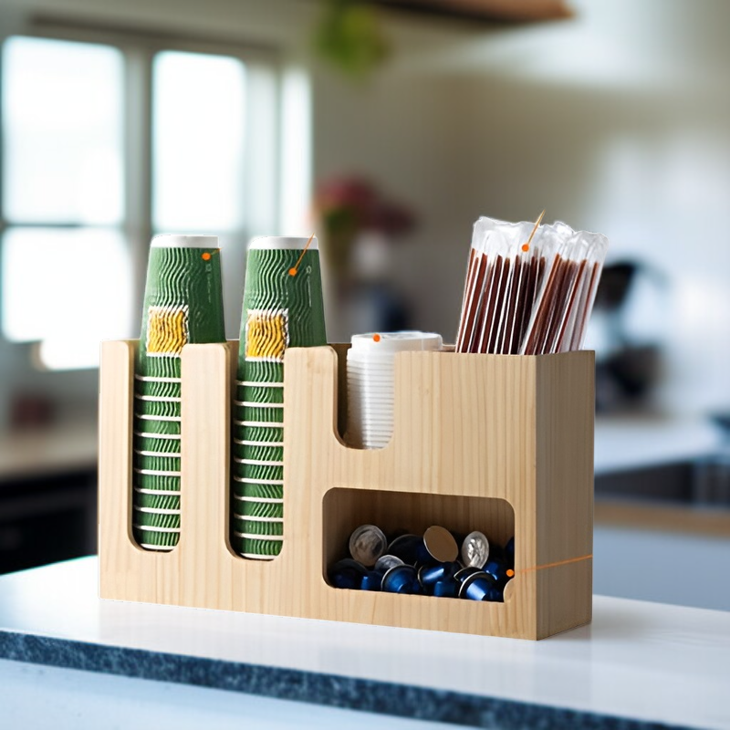 ที่วางแก้วกระดาษอเนกประสงค์ และกล่องจัดเก็บ สำหรับเคาน์เตอร์ร้านค้า