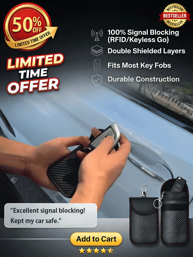 Carbon Fiber Car Key Signal Blocker Box - Anti-Theft Protection