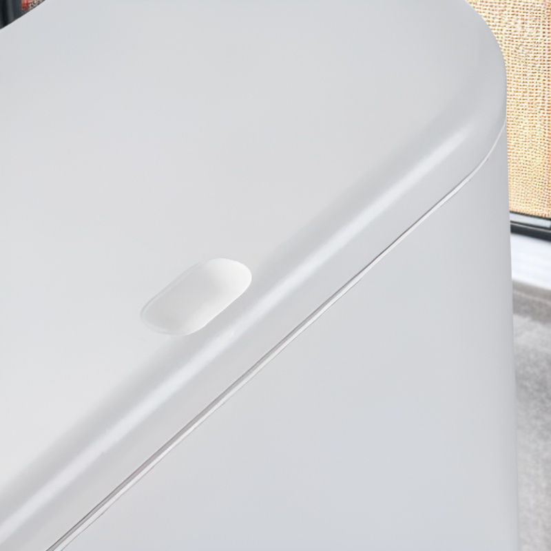 Papelera Slim de 10L con Tapa de un Toque, sin Necesidad de Perforar