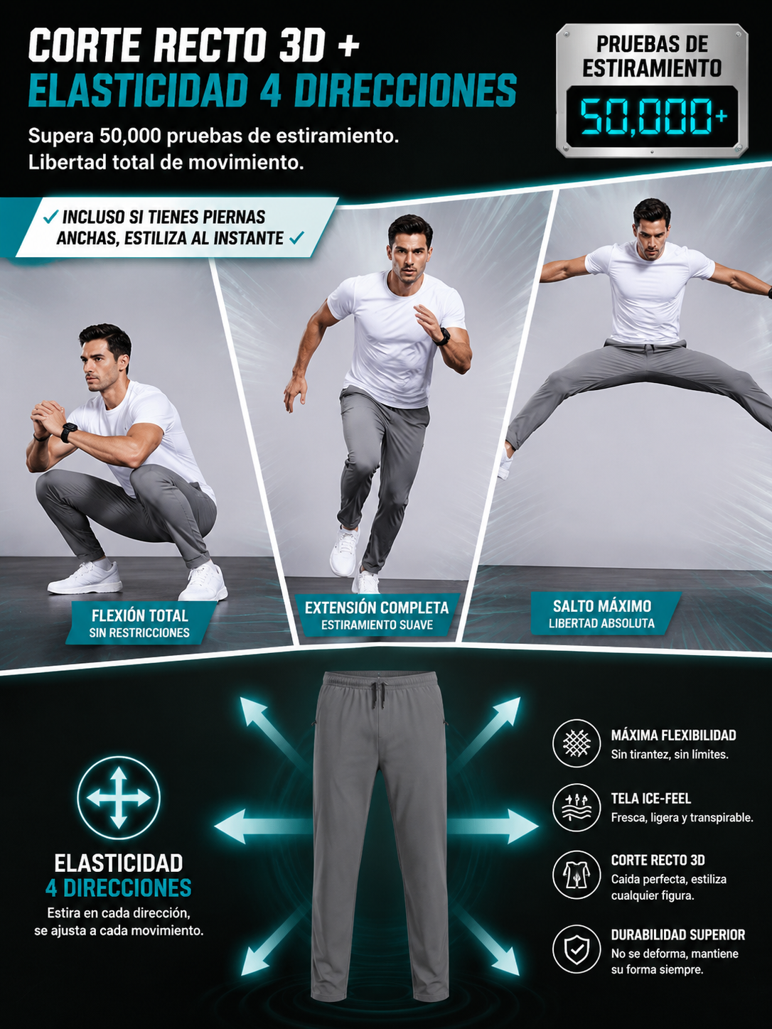 【Limitado 100 piezas】Pantalón largo de hielo transpirable y delgado con protección solar