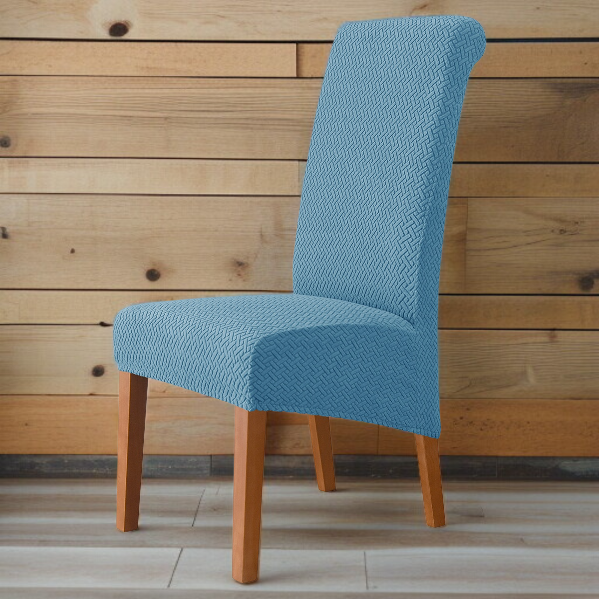 Chaise de salle à manger dossier haut Housse en tissu jacquard extensible