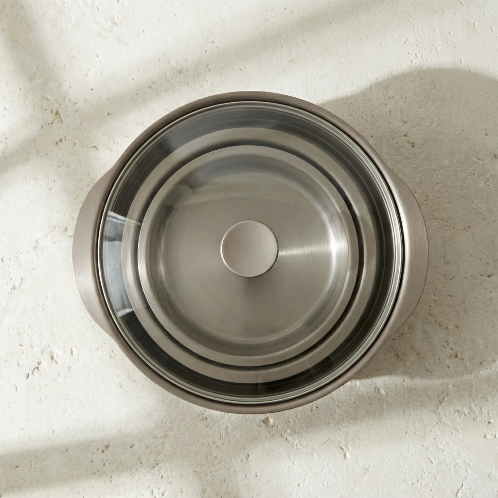 หม้อนึ่งสามชั้น (พร้อมฝาแก้วใส)