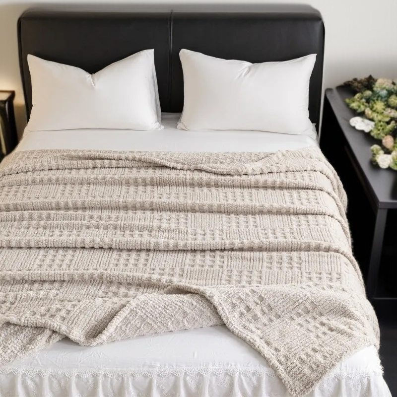 Warm Thickened Knitted Plush Padded Blanket Cover