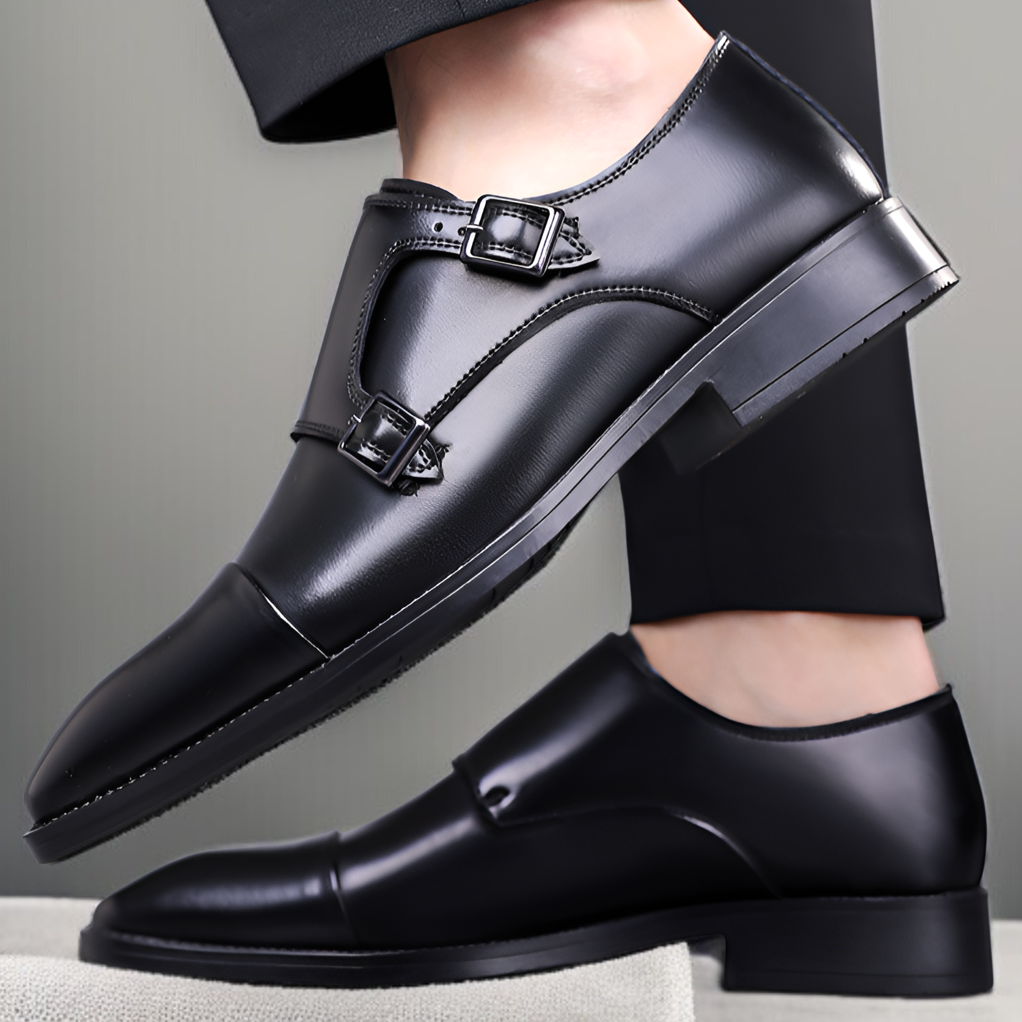 メンズビジネスシューズ 牛津紳士靴 フォーマル三接頭レザーシューズ