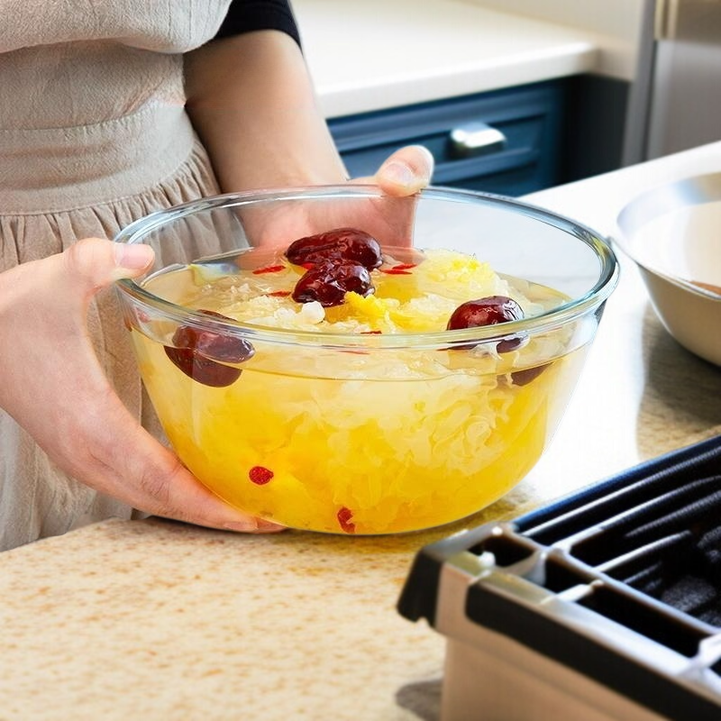 Durable borosilicate glass basin for household utensils