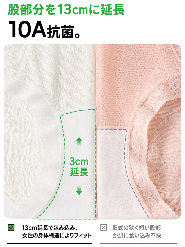 【抗菌バンブー 】抗菌仕様シームレスお腹スッキリショーツ