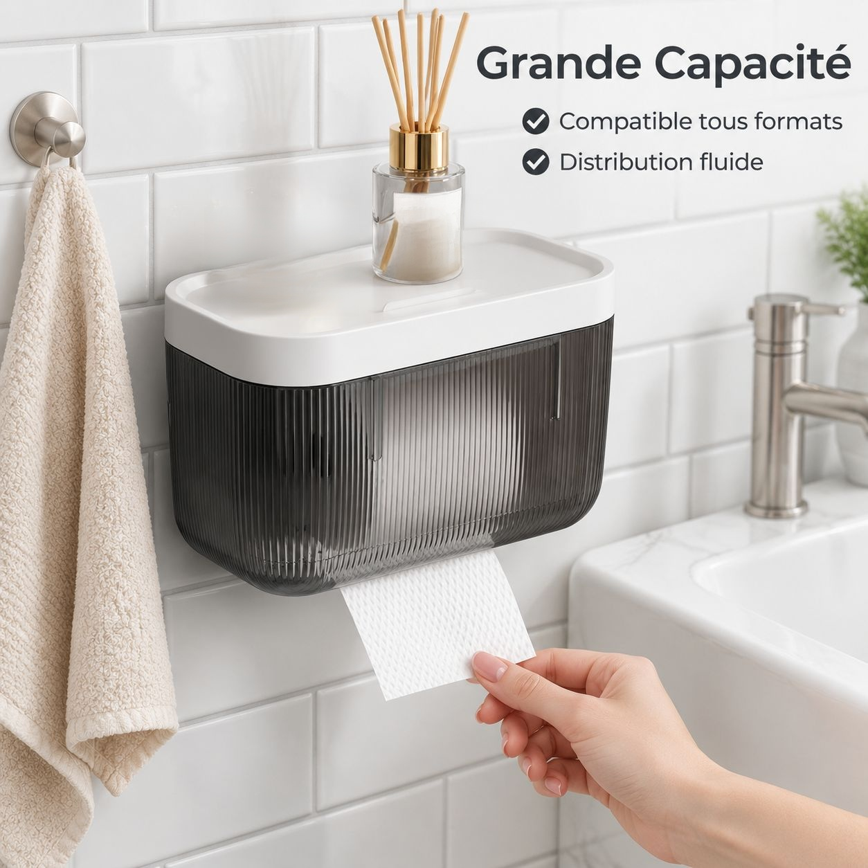 Boîte à Mouchoirs Multifonction pour Salle de Bain