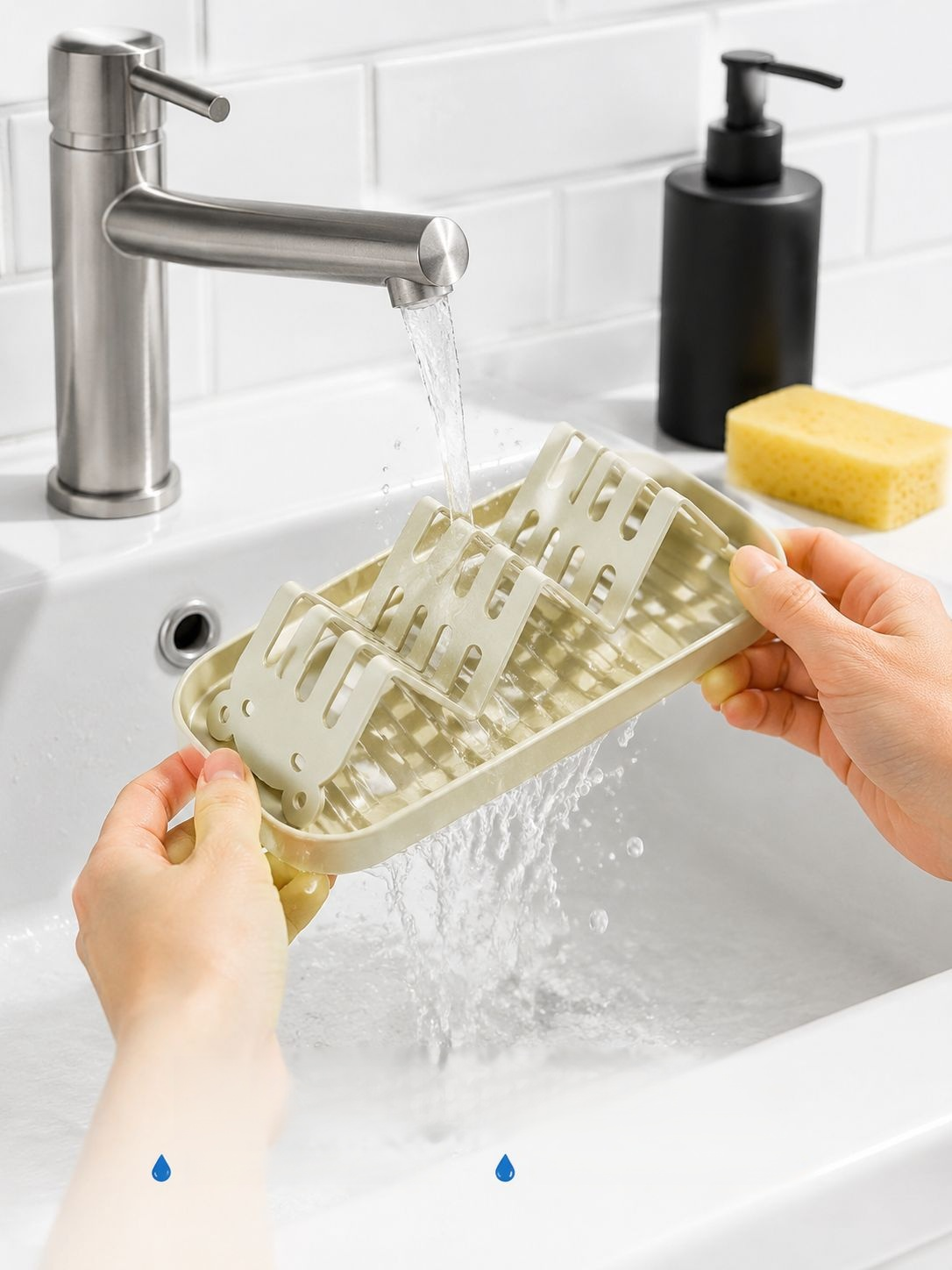 Rostfreier Seifenhalter für das Waschbecken