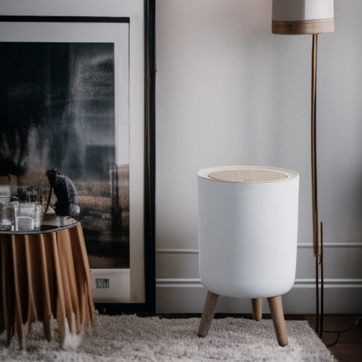 Biegefester Mülleimer aus echtem Holz für den Außenbereich