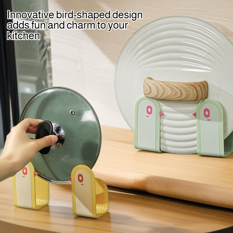 New Bird Pot Lid Holder Multi-functional Kitchen Organizer