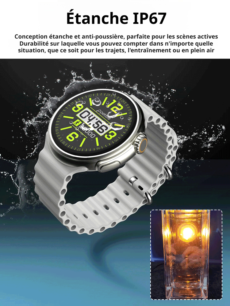 Montre intelligente à écran rond avec détection avancée