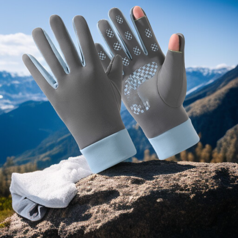 قفازات دافئة للأزواج مع خاصية اللمس وتغطية إصبعين ومضادة للانزلاق لركوب الدراجات