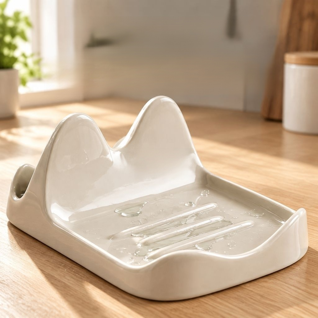 Ceramic Pot Lid & Cutting Board Rack Kitchen Countertop Spoon Rest Organizer