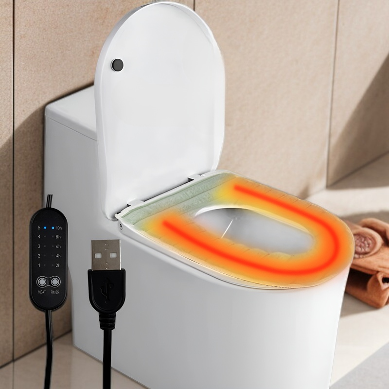 冬 USB スマート暖房便座洗えるトイレカバーハンドル付き高品質ラビットダウンユニバーサルシートクッション