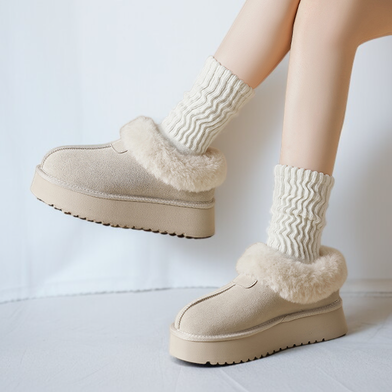 여성용 두꺼운 바닥 미끄럼 방지 벨벳 보온 면화