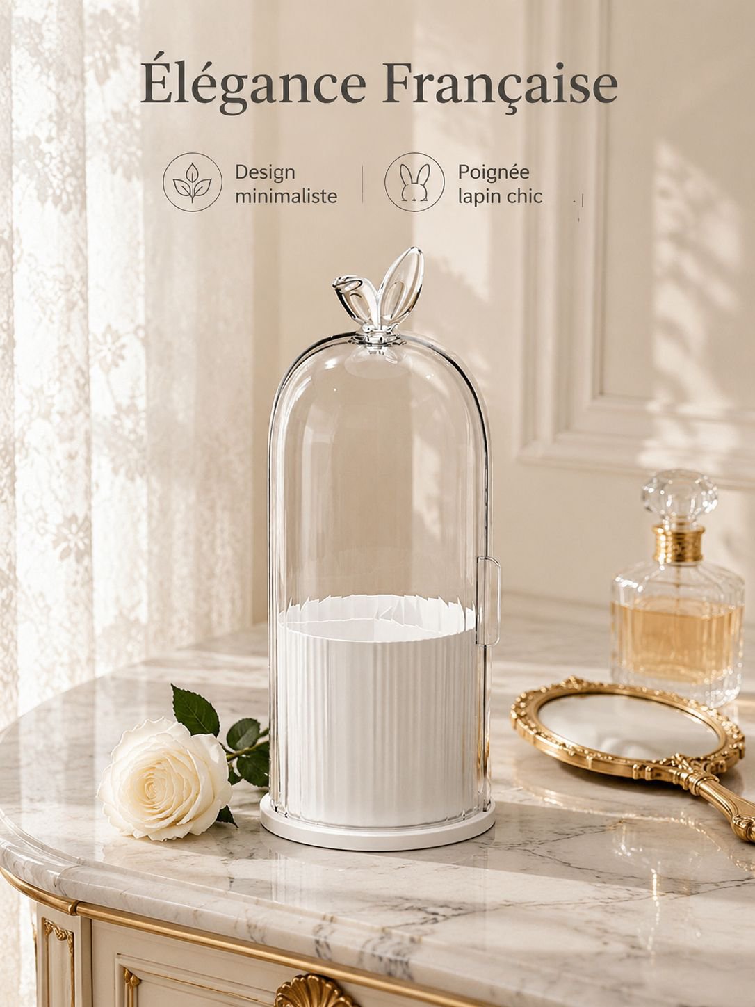 Rotating dustproof dressing table cosmetic storage box, makeup brush storage tube, desktop lipstick 